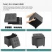 SONGMICS 15 Inches Cube Storage Ottoman Foot Stool Comfortable Seat with Solid Wooden Feet and Lid Space-Saving Holds up to 660 lb Dark Grey ULSF14GYZ