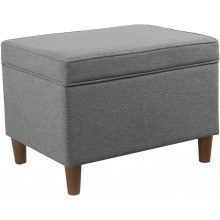 Spatial Order Home Decor | Dinah Collection Modern Storage Ottoman | Ottoman with Storage for Living Room & Bedroom Grey