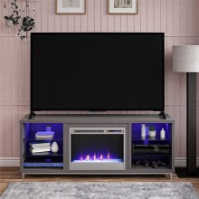 Ameriwood Home Lumina Fireplace Stand for TVs up to 70" Graphite Gray