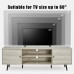 Amerlife 70 Inch TV Stand Mid-Century Wood Modern Entertainment Center Adjustable Storage Cabinet TV Console for Living Room Suitable for TV up to 80 Stone White