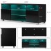 AUXSOUL High Glossy TV Stand w RGB LED Light 47 Inch Modern Entertainment Center for 55 Inch TV TV Cabinet w Drawers Media Game Console Table TV Table Media Furniture 47 Inch Black