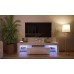 COSVALVE High-Gloss Fronts LED-Light TV Stand for TVs up to 65 Entertainment Centers with Two Drawers TV Media Furniture for Living or Family Room White