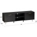 DiDuGo TV Console TV Cabinet with Shelves & Doors Storage Wooden Media TV Table with Gold Metal Legs for Living Room Espresso 69”L x 15.6”W x 22.4”H