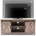 Farmhouse TV Stand for 65 inch TVs Rustic Entertainment Center with Sliding Barn Doors Wooden TV Media Console Storage Cabinet Table for Living Room with Doors and Adjustable Shelves Natural Oak