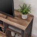 FATORRI Industrial Entertainment Center for TVs up to 65 Inch Rustic Wood TV Stand Large TV Console and TV Cabinet for Living Room 60 Inch Wide Rustic Oak