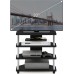 Furinno Turn-N-Tube Easy Assembly 4-Tier Petite Entertainment Center TV Stand TV Unit TV Desk Stainless Steel Americano Chrome