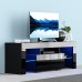 High Glossy TV Stand with LED Lights 51 Inch Modern Entertainment Center for 55 Inch TVs TV Cabinet with Large Drawer and Open Shelves Living Room TV & Media Furniture Game Console Table Black