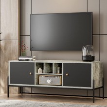 IKIFLY TV Stand for 55 inch TV Mid Century Modern TV Console Table with Storage and Open Shelves Entertainment Center Media Cabinet for Living Room Bedroom