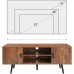 IWELL Mid-Century Modern TV Stand for 55 Inch TV Entertainment Center TV Console with 2 Storage Cabinet and Shelves TV Stand for Living Room Bedroom Rustic Brown