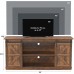 JUMMICO Farmhouse TV Stand for 65 Inch TV Mid Century Modern Entertainment Center with Sliding Barn Doors and Storage Cabinets Metal Media TV Console Table for Living Room Bedroom Rustic Oak