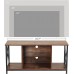 KSWIN TV Stand 42'' Gaming Entertainment Center with LED Light Industrial TV Cabinet with Adjustable Glass Shelf for TV up to 50'' Small TV Media Console Table for Living Room Bedroom Rustic Brown