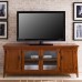 Leick Home 82560 Contemporary Canted Side Mission Oak 60 Four Door TV Console 60 Inch