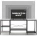 Lulive TV Stand for 65 inch TV Modern Entertainment Center with Storage Shelves Wooden Media TV Console Table for Living Room Bedroom Simple Home Furniture Black and White