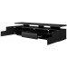 MEBLE FURNITURE & RUGS Eva 77 Modern High Gloss TV Stand with 16 Color LEDs Black