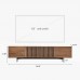 Modern Solid Wood TV Stand Farmhouse Entertainment Center for 75 80 85 Inch TV Slatted Media Console TV Cabinet with Tall-cast Metal Legs Walnut Veneer Fully-Assembled 70