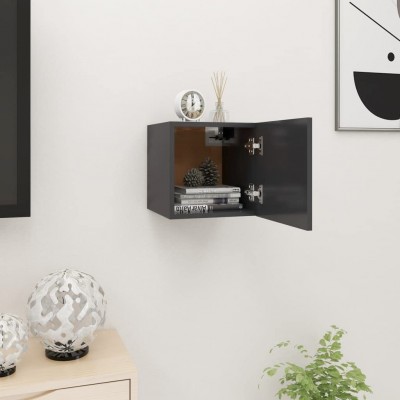 Modern Style Wall Mounted TV Cabinet Chipboard Hanging TV Stand Media Entertainment Center Furniture for Living Room Bedroom 12 x 11.8 x 11.8
