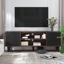 Modern TV Stand for TVs Up to 65 Inch Mid Century Modern Entertainment Center Media Console Cabinet with Storage TV & Media Furniture Living Room Bedroom Black Espresso