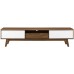 Modway Envision 70 Mid-Century Modern Low Profile Entertainment TV Stand in Walnut White