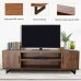 Pellebant 60 Inch TV Stand Media Console Table with Storage Shelves Mid-Century Modern Entertainment Centre for Flat Screen TV Gaming Consoles in Living Room Entertainment Room Office Brown