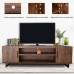 Pellebant 60 Inch TV Stand Media Console Table with Storage Shelves Mid-Century Modern Entertainment Centre for Flat Screen TV Gaming Consoles in Living Room Entertainment Room Office Brown
