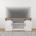 POVISON Farmhouse TV Stand Sliding Barn Door Rustic Entertainment Center for TVs Up to 65 Inch Modern Wood TV Cabinet Storage for Living Room Tall Media Console Table with Adjustable Shelves White