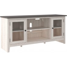 Signature Design by Ashley Dorrinson Farmhouse TV Stand with Fireplace Option Fits TVs up to 58" Whitewash