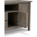 SIMPLIHOME Warm Shaker SOLID WOOD Universal TV Media Stand 72 Wide Living Room Entertainment Center Storage Shelves and Cabinets for Flat Screen TVs up to 80 inches in Distressed Grey
