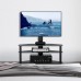 Swivel Floor TV Stand with Mount 3-in-1 Flat Panel Height Adjustable Glass Entertainment Stand for 32 37 43 47 50 55 60 65 inch Plasma LCD LED QLED Flat Curved Screen TV 3-Tier Media Stand