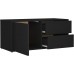 TEWTX7 Entertainment Center Wood Media TV Stand with Door and 2 Drawers for Living Room Furniture Bedroom Lounge Wood Tabletop Sturdy31.5inx13.4inx14.1in Chipboard Black