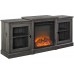 Walker Edison Penn Classic Two Tier Fireplace TV Stand for TVs up to 65 Inches 60 Inch Slate Grey