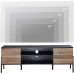 WAMPAT Mid-Century Modern TV Stand for TVs up to 65 inch Flat Screen Wood TV Console Media Cabinet with Storage Home Entertainment Center in Black and Oak for Living Room Bedroom and Office 60 inch