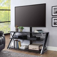 Whalen Furniture 3-in-1 Brown Tv Stand for Tvs up to 70"