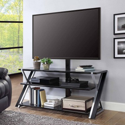 Whalen Furniture 3-in-1 Brown Tv Stand for Tvs up to 70